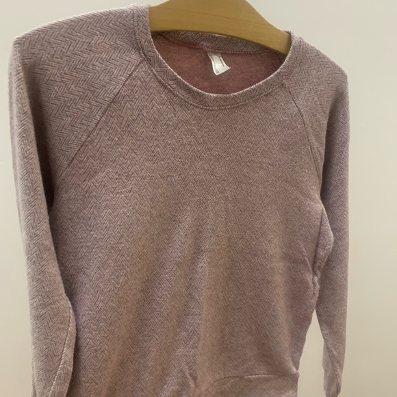 American Apparel Dusty Pink Herringbone Long Sleeve crewneck light sweater - Picture 8 of 10